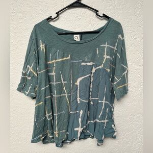 Unique Flowy Blue Abstract Oversized Blouse